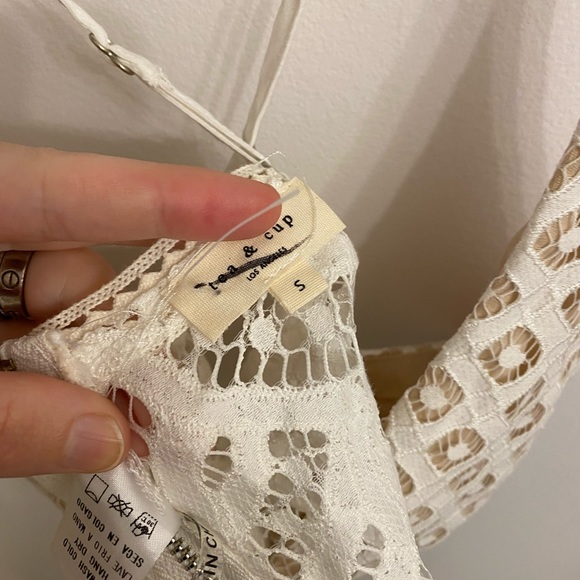 NWOT Tea & Cup White Lace Top Size small - Picture 4 of 6